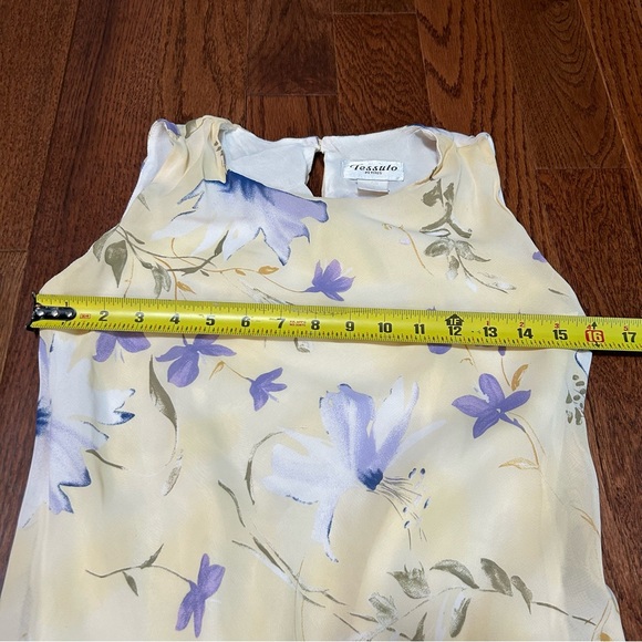 Tessito Y2K Floral Sleeveless Maxi Dress Yellow with Purple Flowers - Size SP - Picture 7 of 9